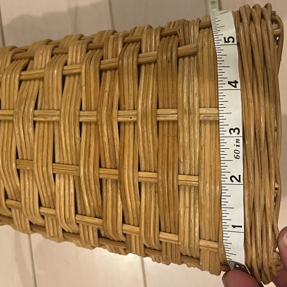 Kate Spade Wicker Basket Bag | Natural Rattan with Leather Straps | Summer Perfe - Picture 5 of 8